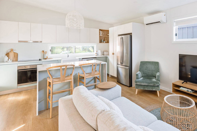 Kitchen dining and living multipurpose room