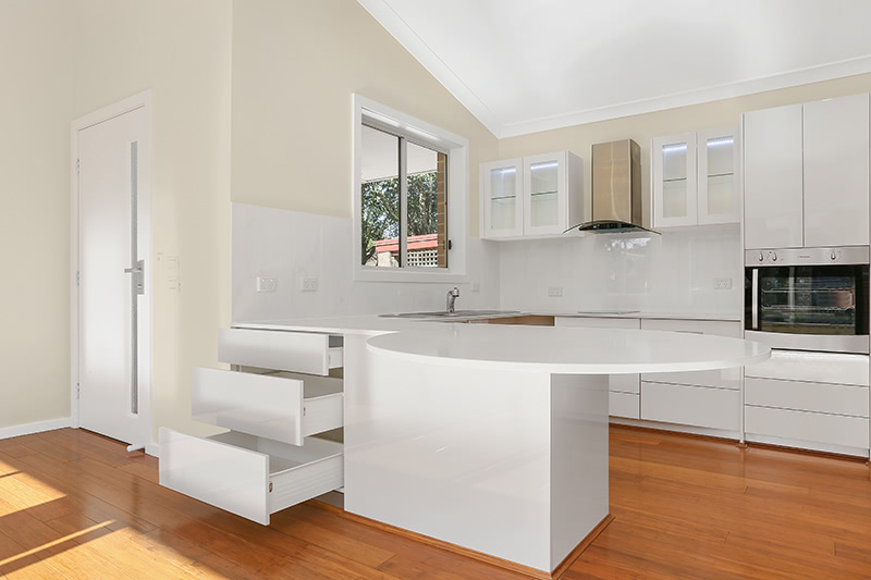 granny flat kitchen with drawers